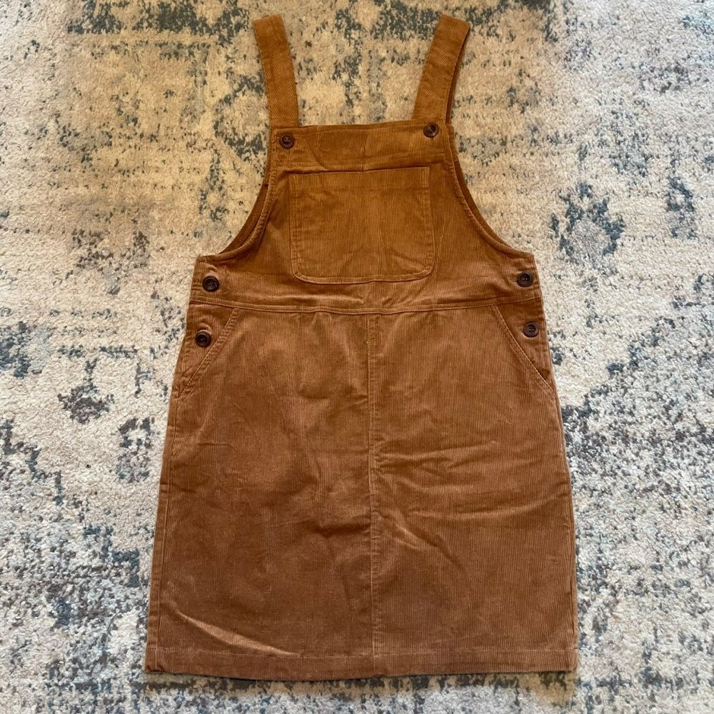 Paper Crane | Corduroy Camel Brown / Tan Overall Skirt Medium M Skirtalls Jumper